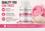 Multi Collagen Complex Type I II III V X 1800mg Skin Hair Nails Support 90 Capsules