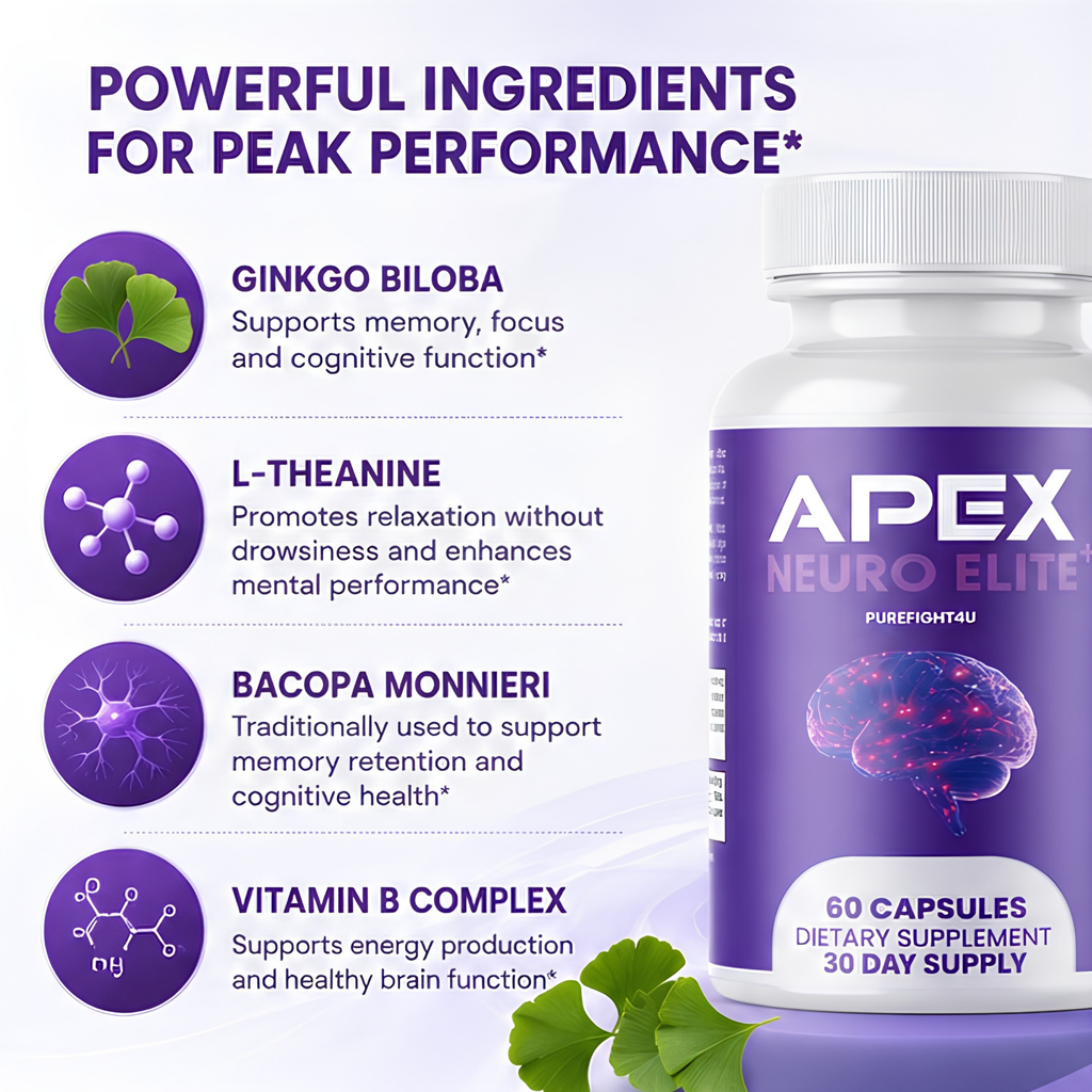 Apex Neuro Elite Focus & Clarity Support Supplement  | 60 Capsules