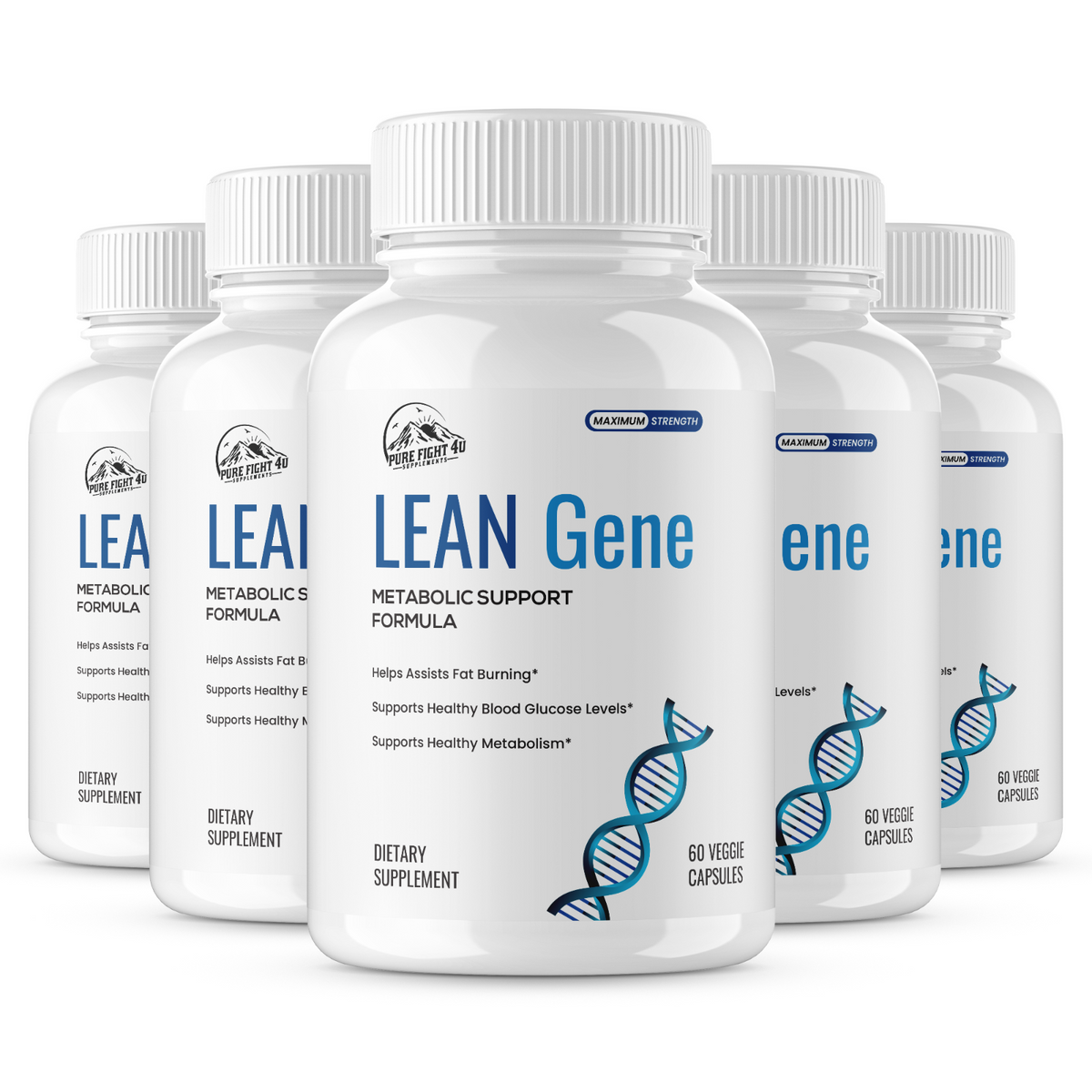 Lean Gene Supplement Metabolism Booster & Fat Burning Formula - 5 Bott ...