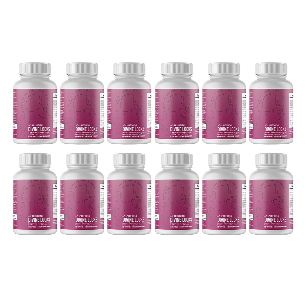 Divine Locks Complex Advanced Unique Hair Growth Vitamins-12Bottles 720 Capsules