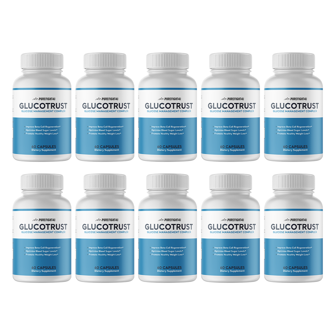 Glucotrust Blood Sugar Support Supplement - 10 Bottles 600 Capsules