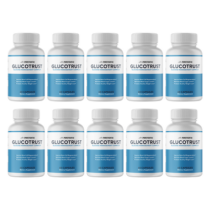 Glucotrust Blood Sugar Support Supplement - 10 Bottles 600 Capsules