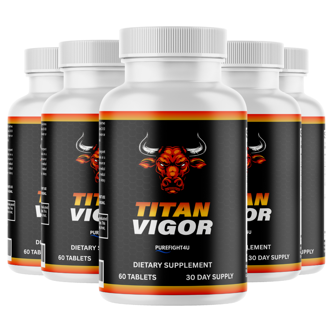 Titan Vigor for Men, Male Energy & Vitality Pills Supplement - 5 Bottles | 300 Tablets
