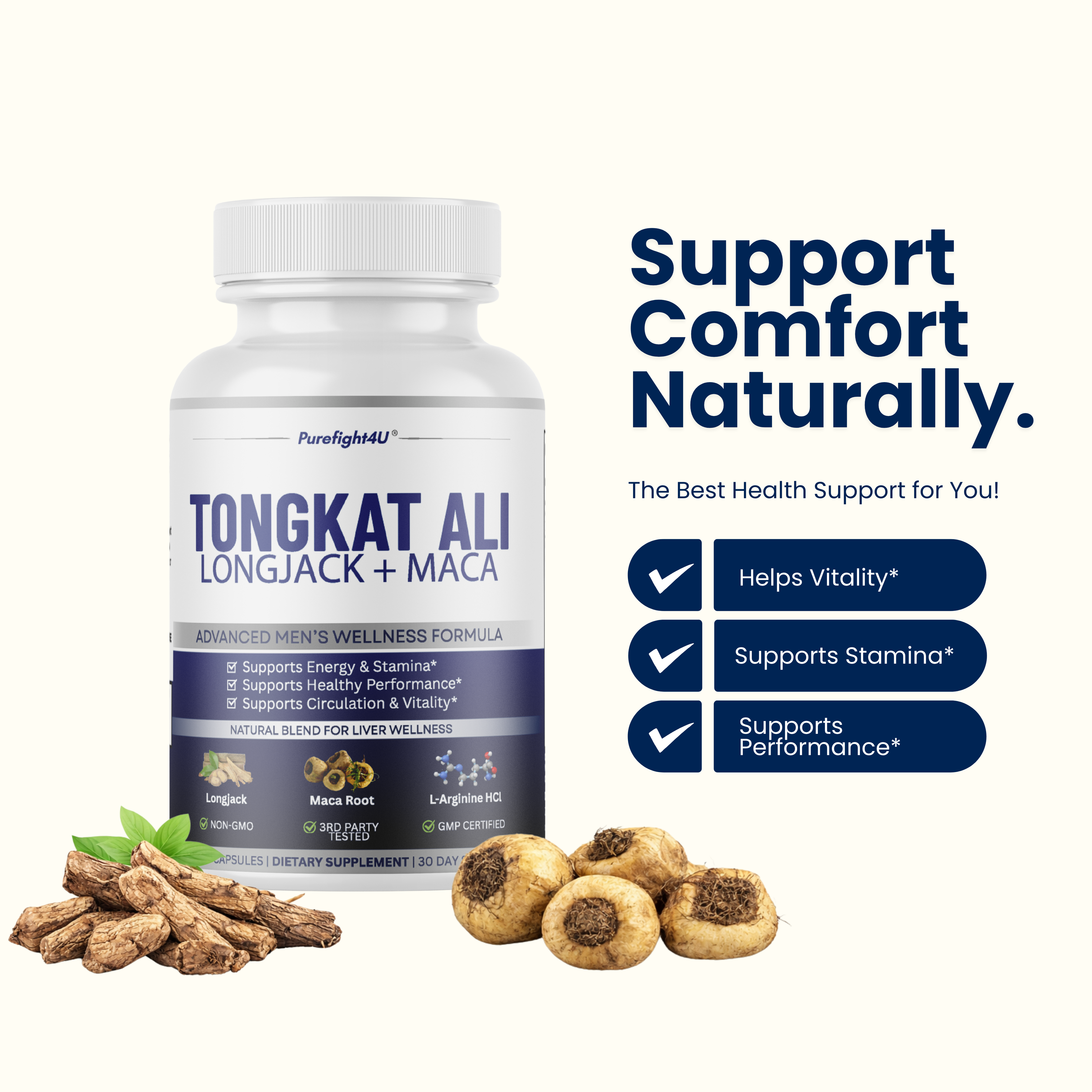 Tongkat Ali Longjack +Maca Advanced Male Performance Supplement to Boost Stamina - 60 Capsules