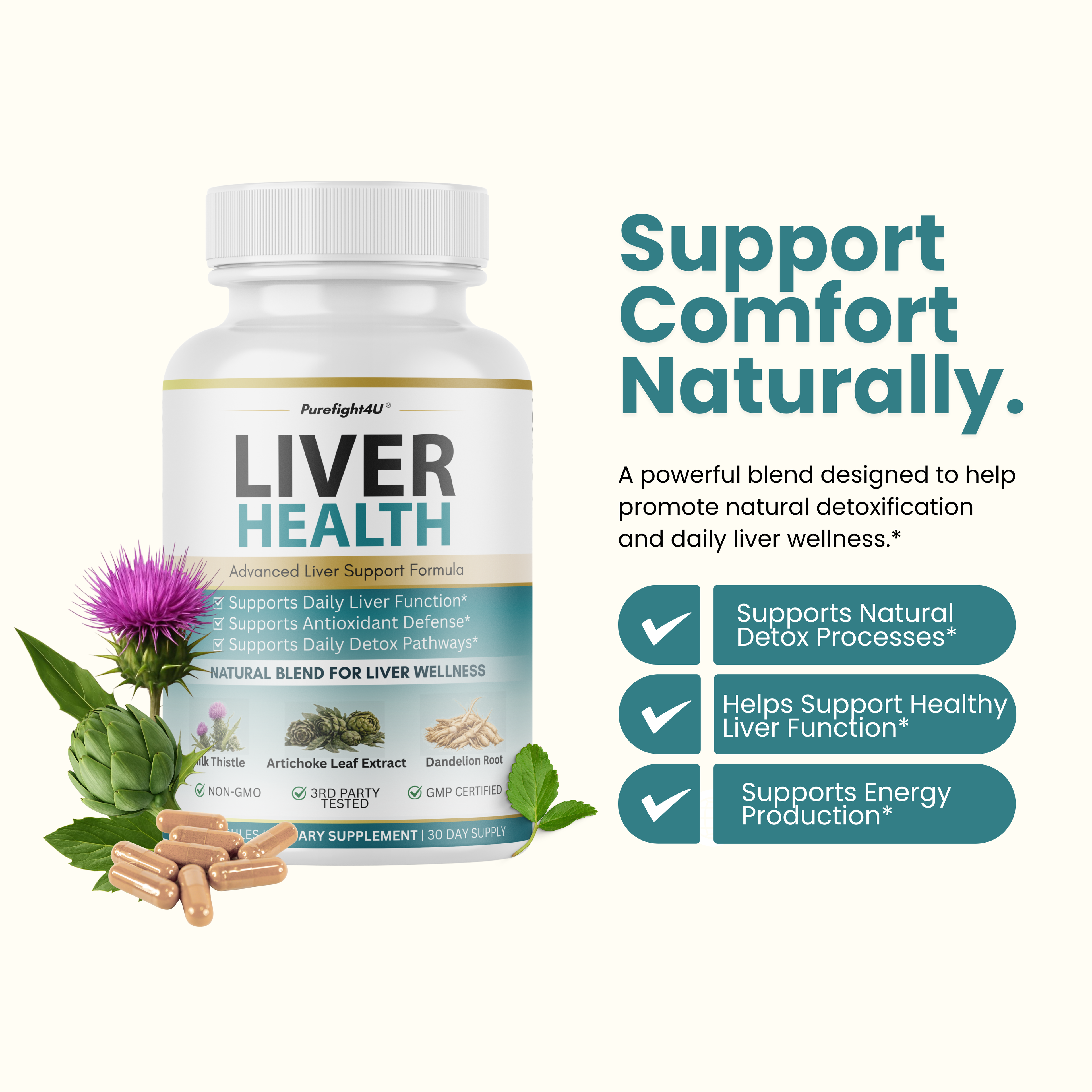 Liver Health Advanced Liver Wellness Support Formula Supplement - 60 Bottles