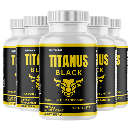 Titanus Black Advancement Natural Supplement for Peak Performance - 5 Bottles 300 Tablets