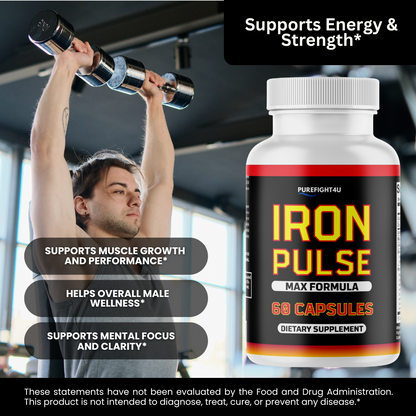 Iron Pulse Male Performance Formula Maximum Strength Supplement- 60 Tablets