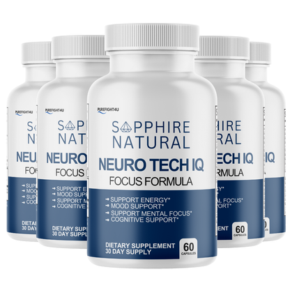 NeuroTech IQ Cognitive Formula Supplement - 5 Bottles 300 Capsules
