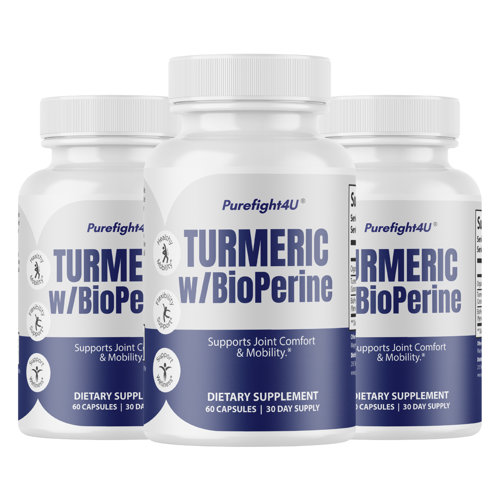 Turmeric w/ BioPerine Supports Joint Comfort & Mobility Supplement - 60 Capsules