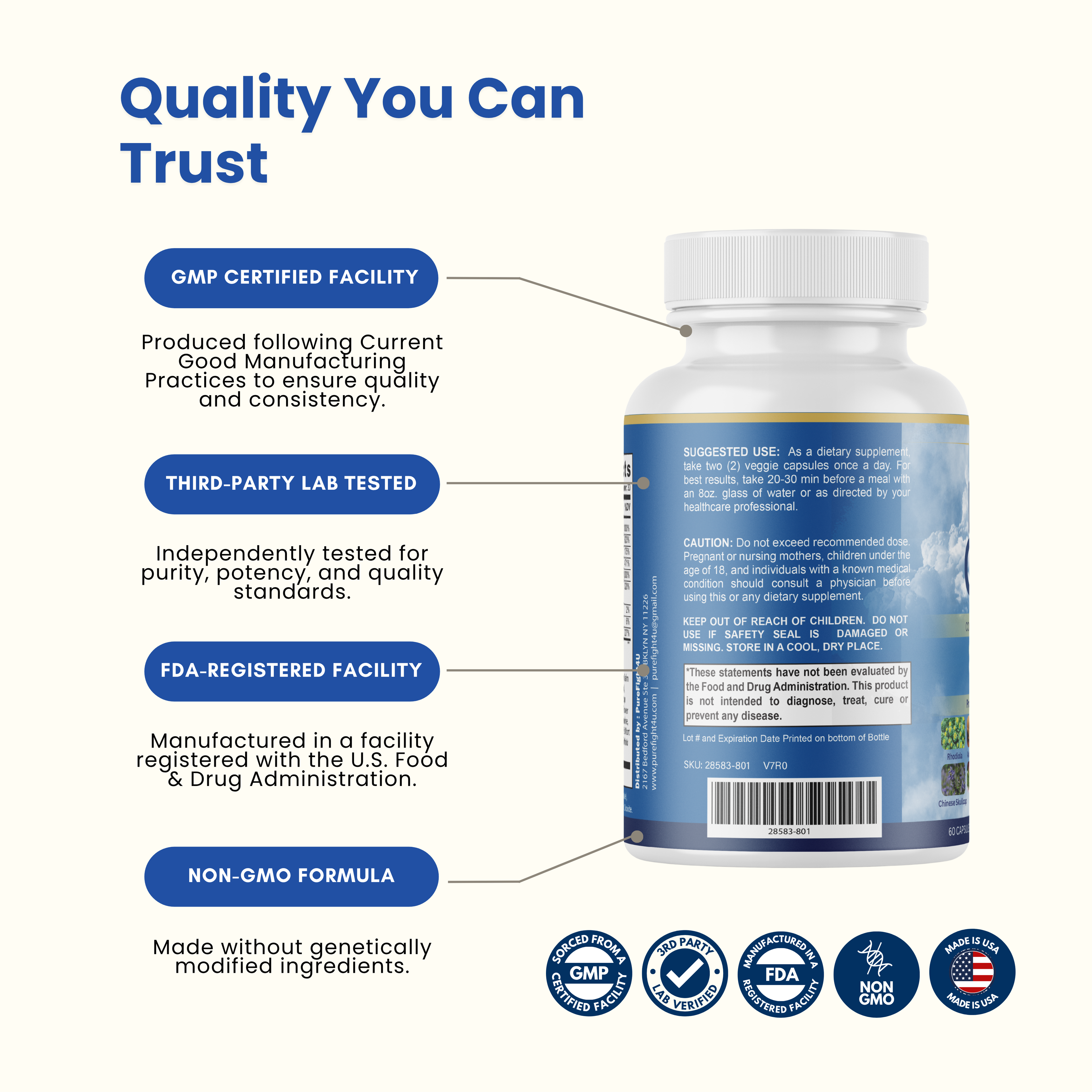 Deep Calm Supports Natural Sleep and Relaxation Supplement - 60 Capsules