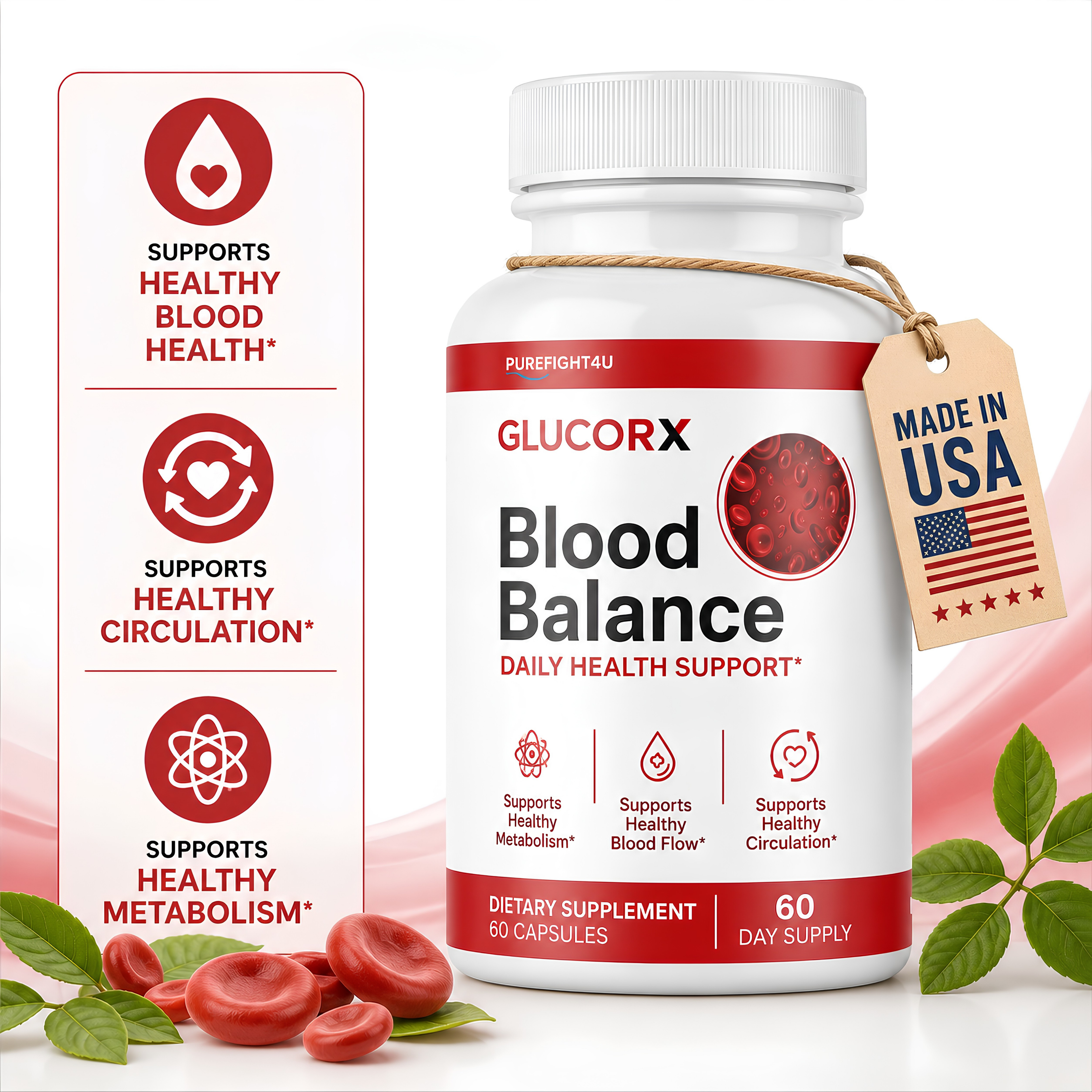 GlucoRX - Blood Balance Support Formula Supplement - 60 Capsules