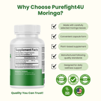Moringa Capsules 100% Pure, Supports Overall Wellness Supplement - 60 Capsules
