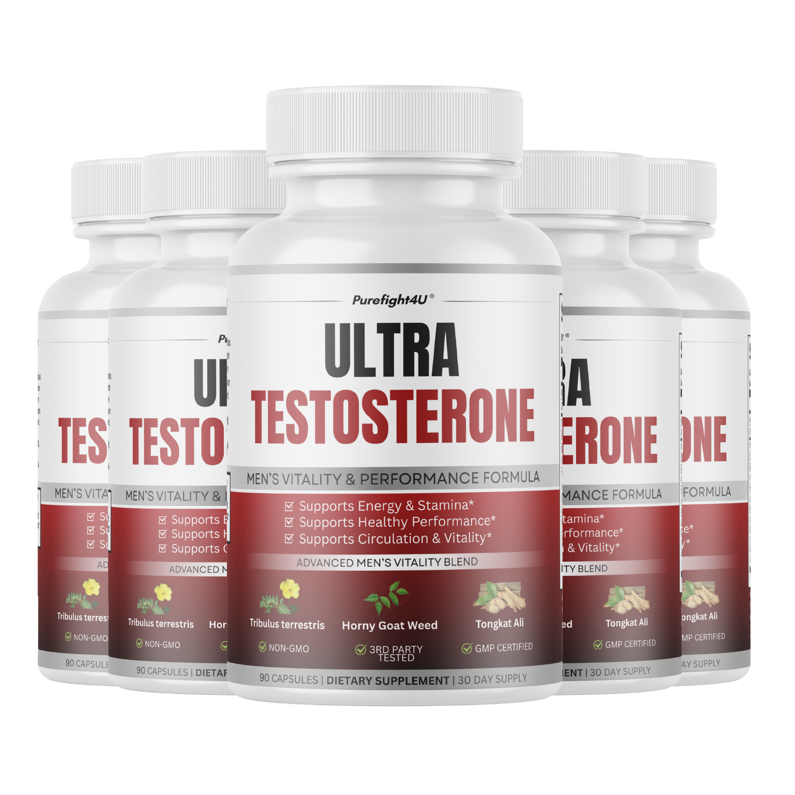 Ultra Testosterone Booster Supplement Formula for Men's Vitality - 90 Capsules