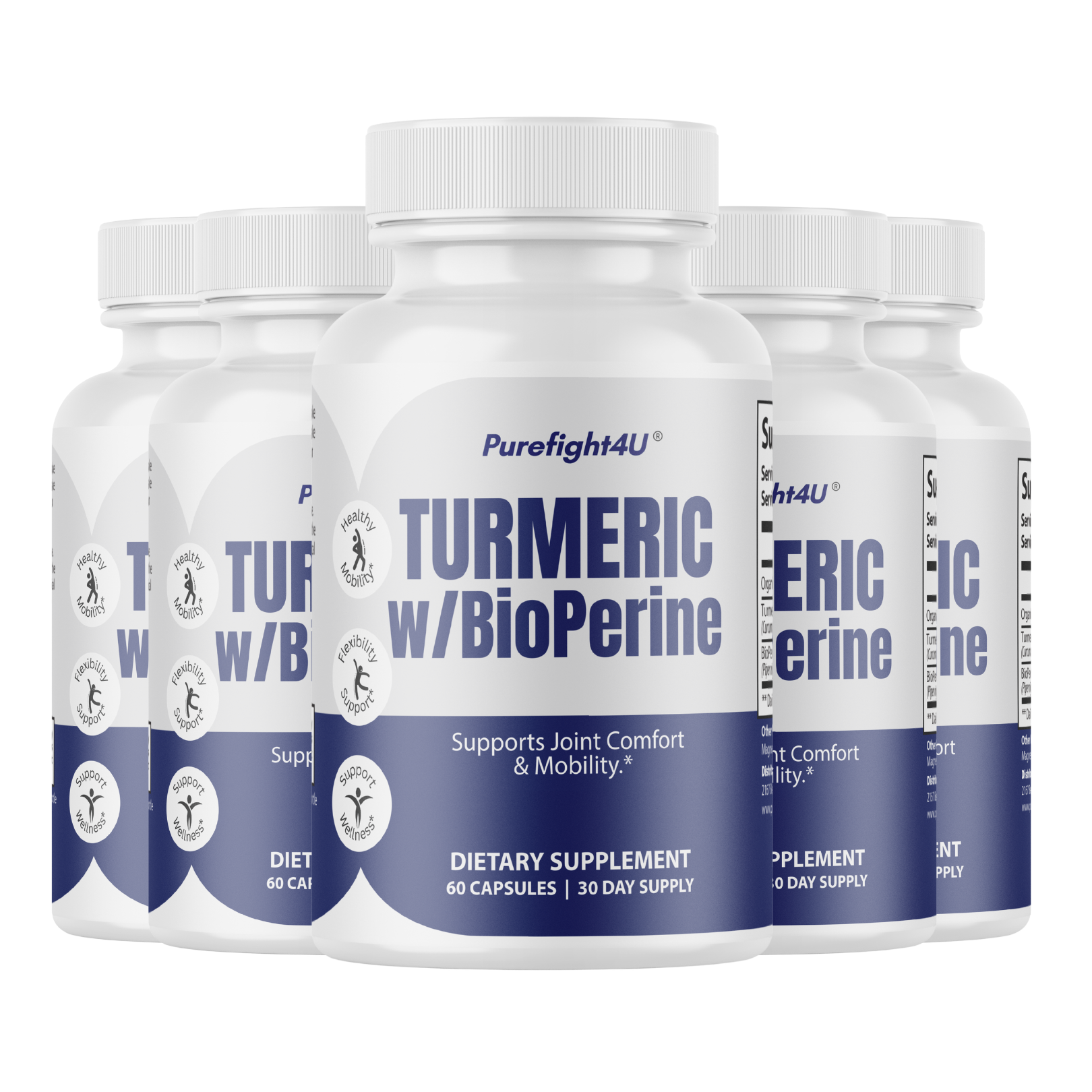Turmeric w/ BioPerine Supports Joint Comfort & Mobility Supplement - 60 Capsules