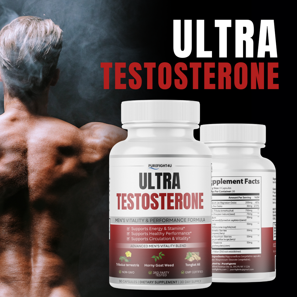 Ultra Testosterone Booster Supplement Formula for Men's Vitality - 90 Capsules