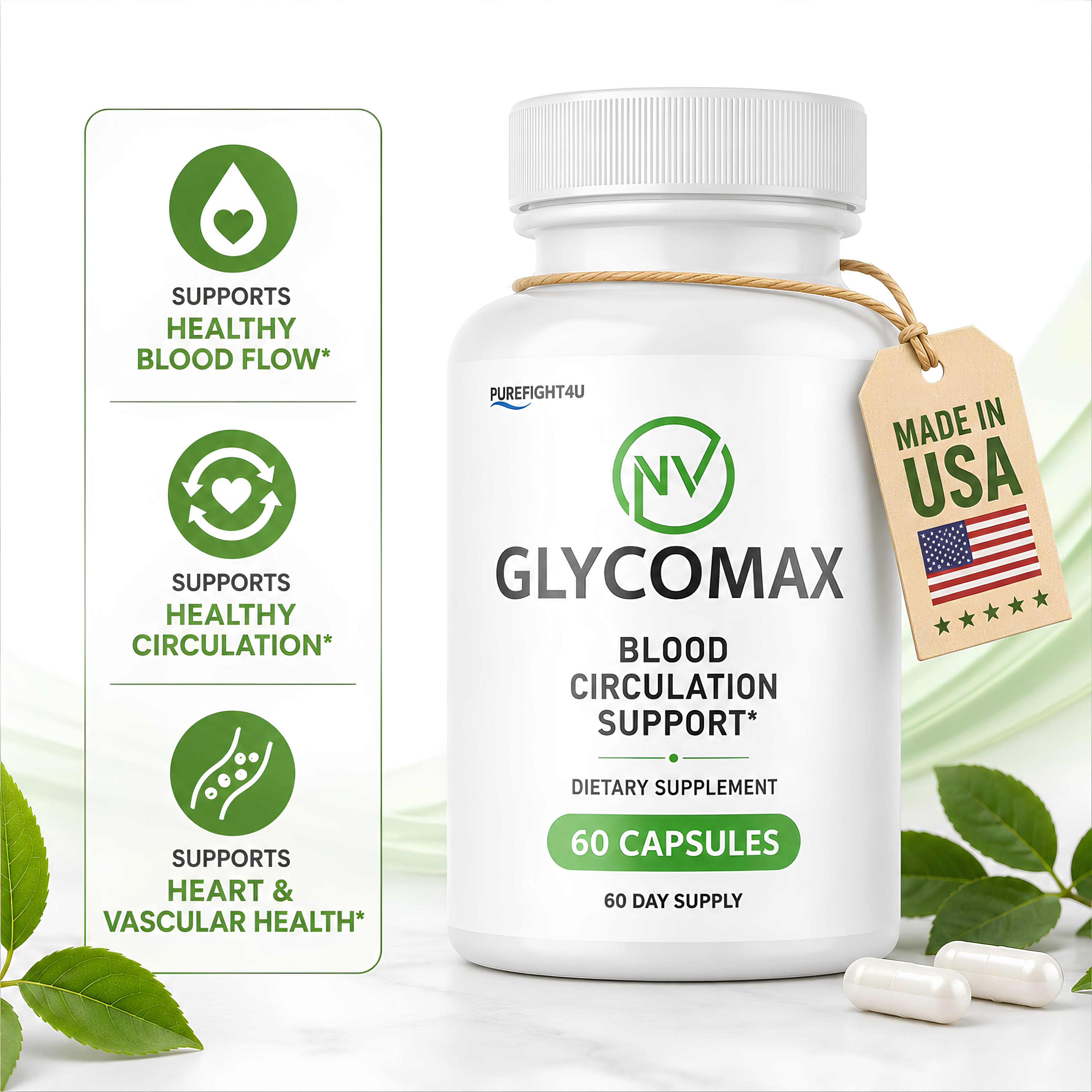 Glycomax - Blood Circulation Support Formula Supplement | 60 Capsules