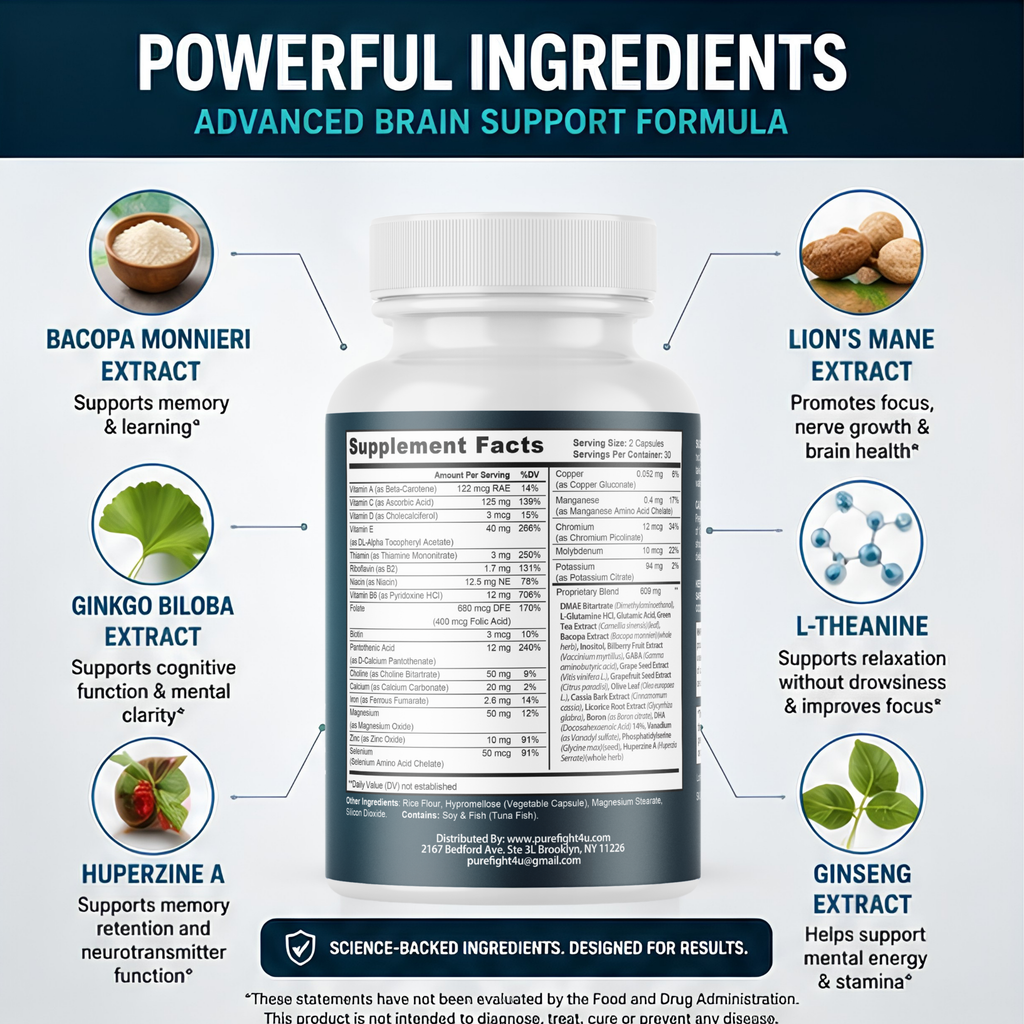 MemoMatrix Supports Cognitive Memory & Focus Supplement | 60 Capsules