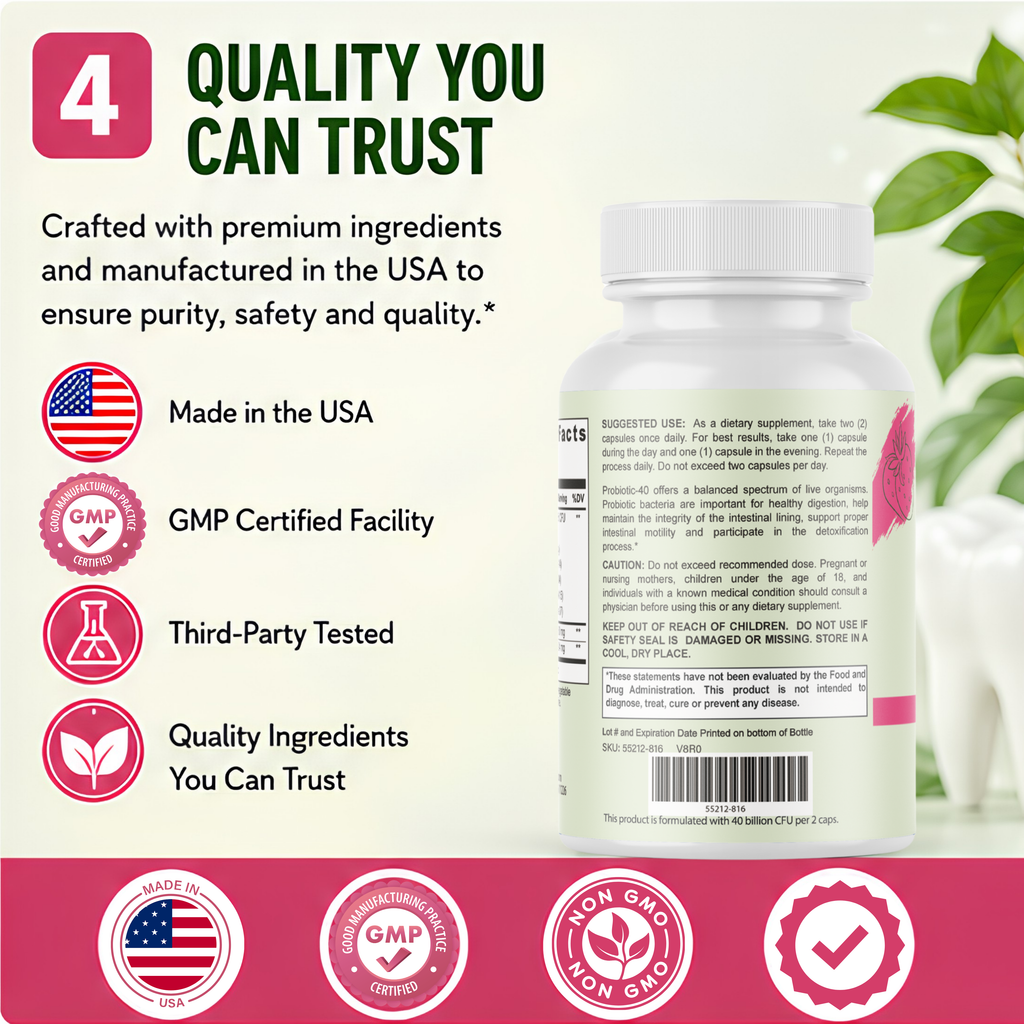 Oral Defence Probiotic Capsules, Oral Health Support Supplement - 60 Capsules