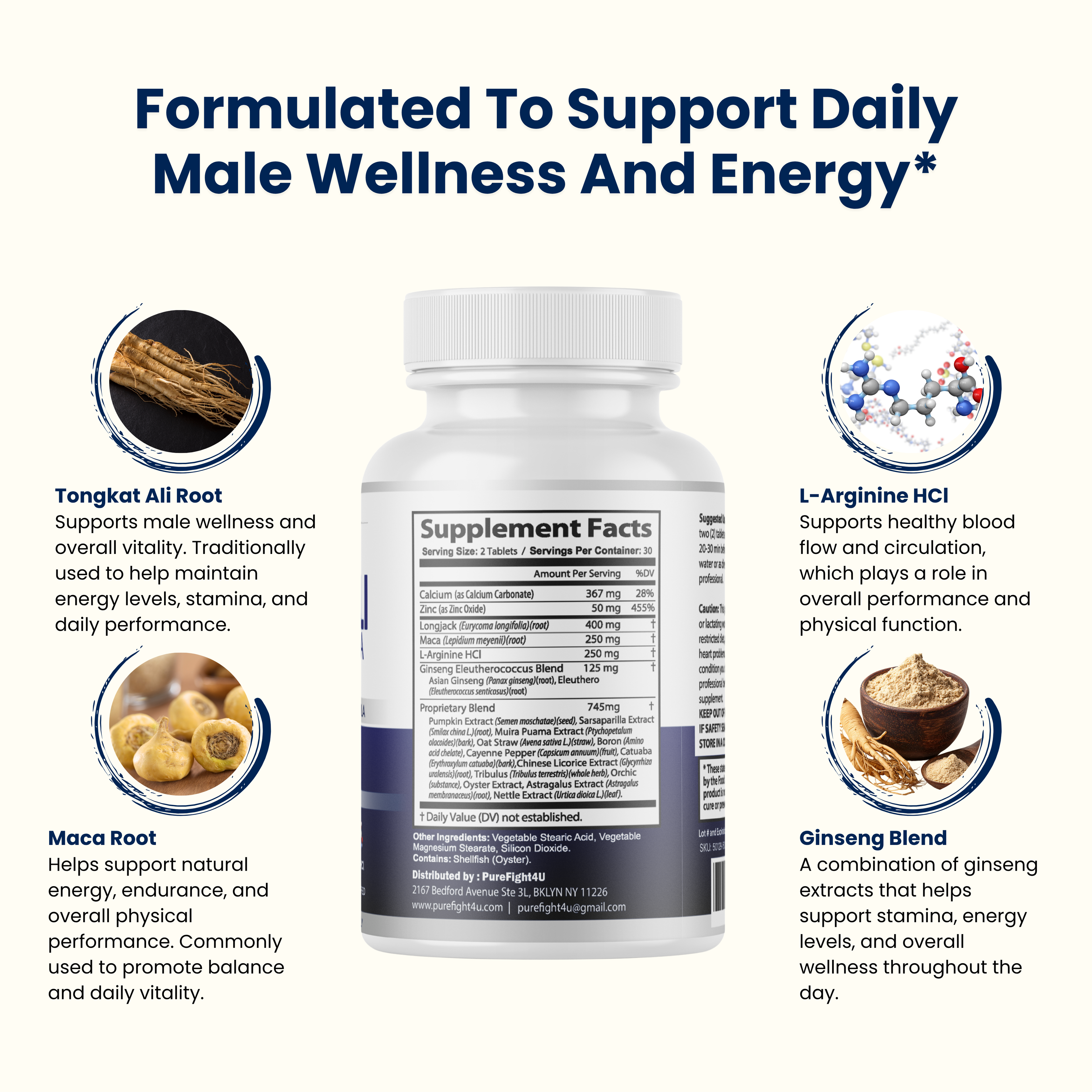 Tongkat Ali Longjack +Maca Advanced Male Performance Supplement to Boost Stamina - 60 Capsules