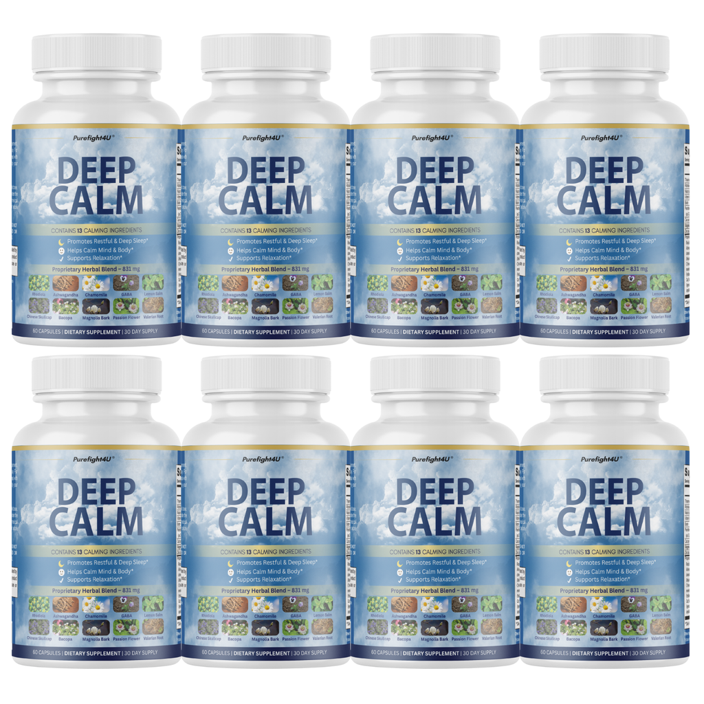 Deep Calm Supports Natural Sleep and Relaxation Supplement - 8 Bottles