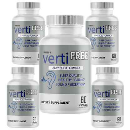 Verti Free Advanced Formula Hearing Support Formula 300 Capsules - 5 Bottles
