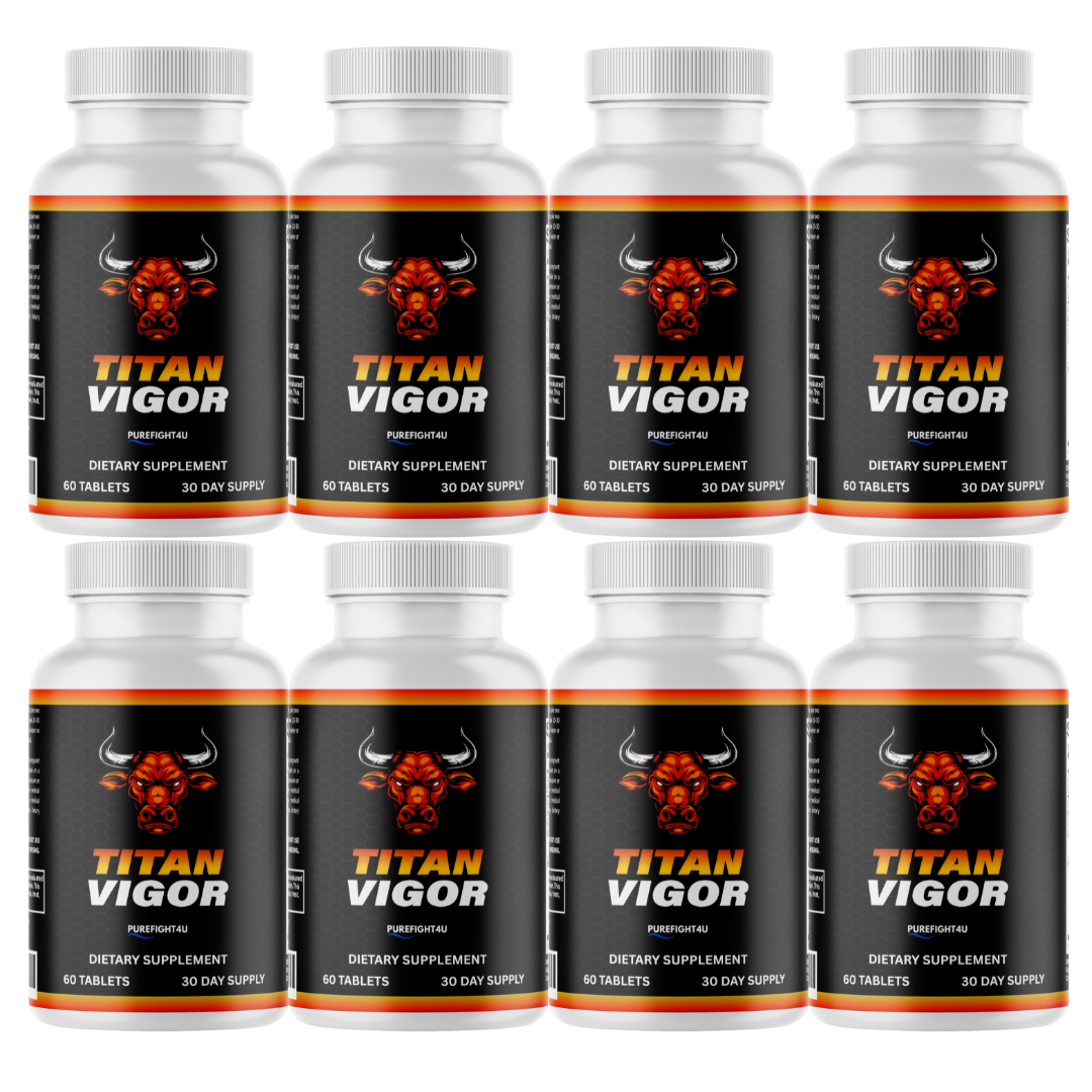 Titan Vigor for Men, Male Energy & Vitality Pills Supplement - 8 Bottles | 720 Tablets
