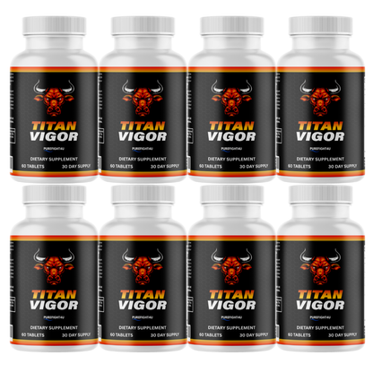 Titan Vigor for Men, Male Energy & Vitality Pills Supplement - 8 Bottles | 720 Tablets
