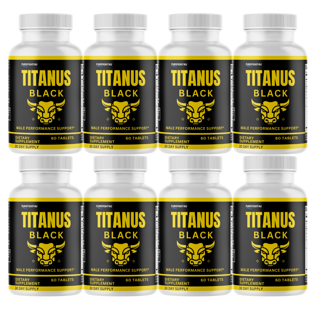 Titanus Black Advancement Natural Supplement for Peak Performance - 8 Bottles