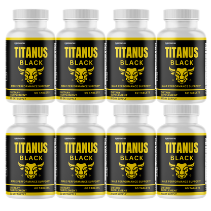 Titanus Black Advancement Natural Supplement for Peak Performance - 8 Bottles