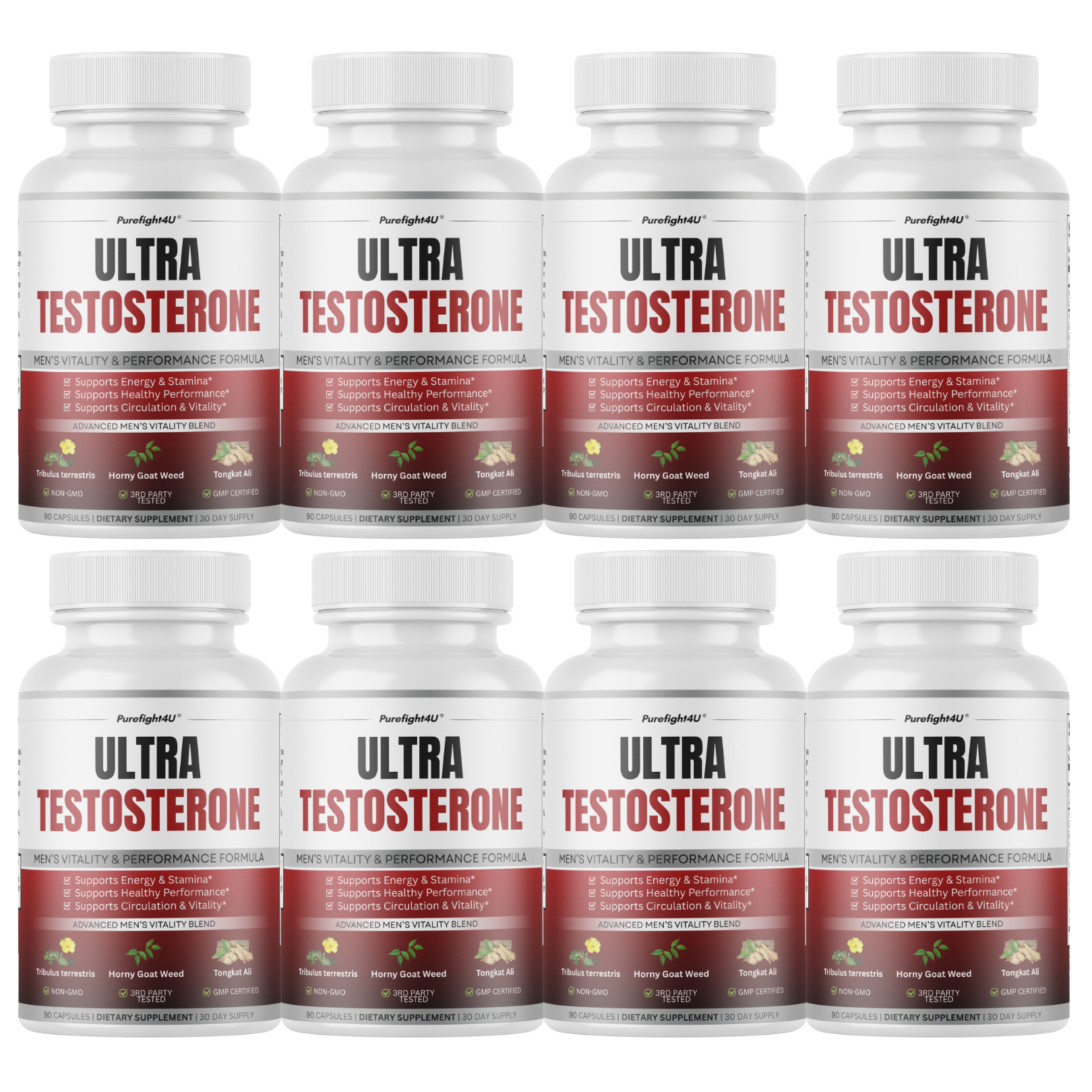 Ultra Testosterone Booster Supplement Formula for Men's Vitality - 90 Capsules