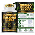 PUREFIGHT4U Ginkgo Biloba Ultra 1420 mg, Ginkgo & Red Asian Ginseng, Cognitive & Mental Focus Support, 60 Capsules