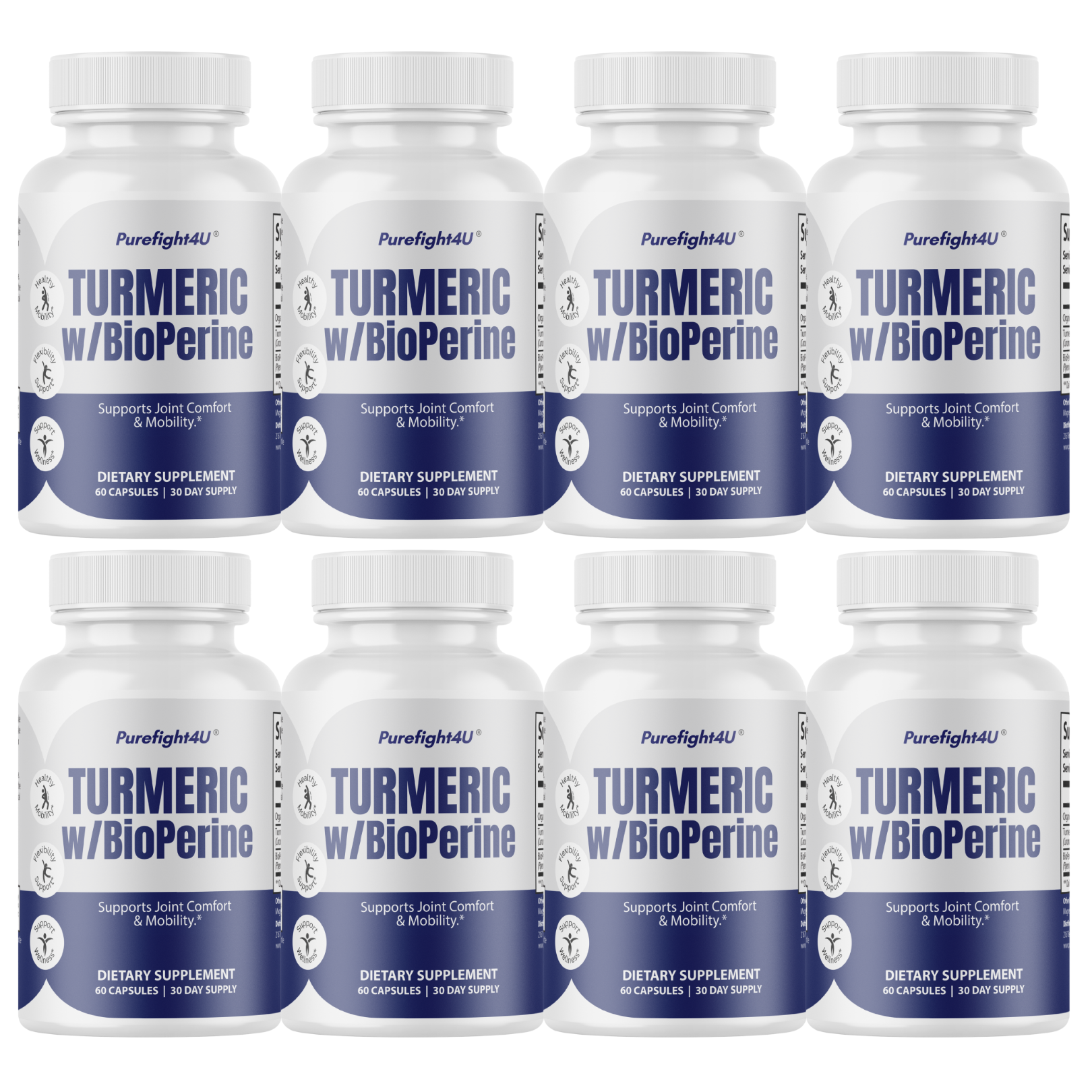 Turmeric w/ BioPerine Supports Joint Comfort & Mobility Supplement - 60 Capsules