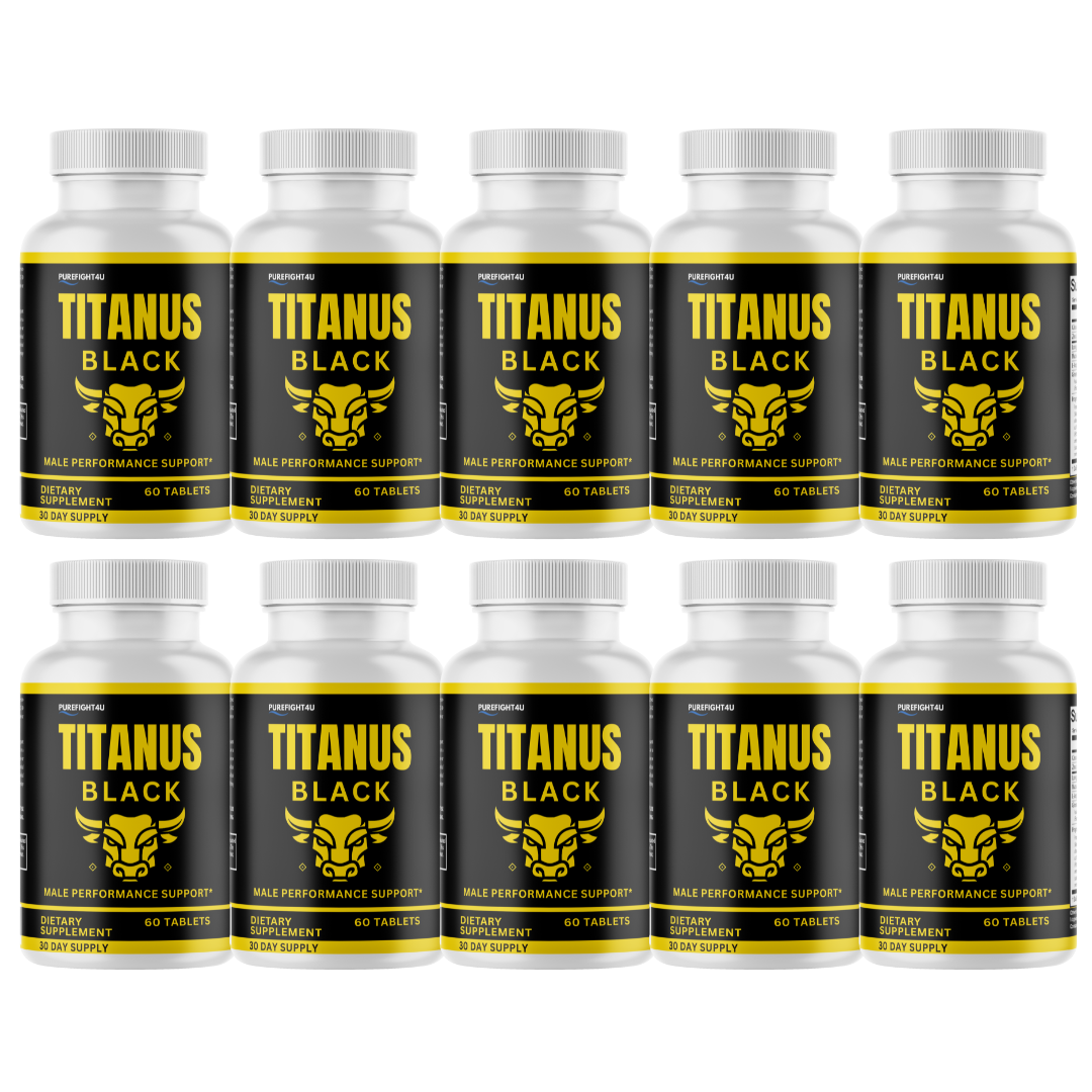 Titanus Black Advancement Natural Supplement for Peak Performance - 10 Bottles 600 Tablets