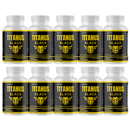 Titanus Black Advancement Natural Supplement for Peak Performance - 10 Bottles 600 Tablets
