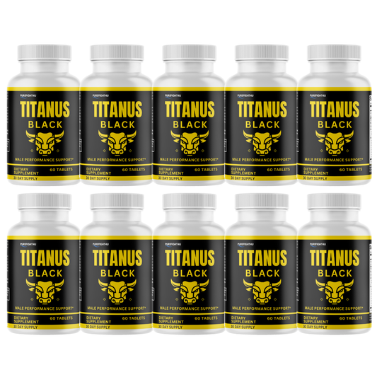 Titanus Black Advancement Natural Supplement for Peak Performance - 10 Bottles 600 Tablets