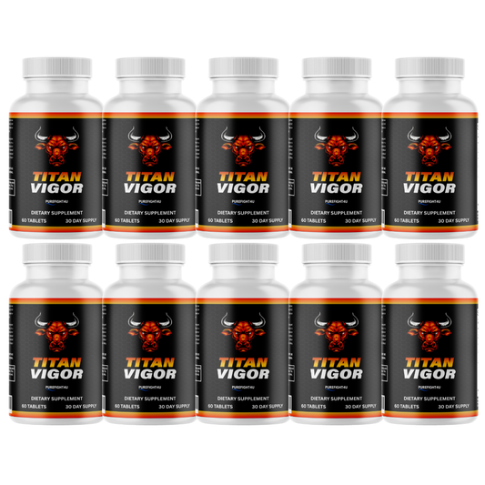 Titan Vigor for Men, Male Energy & Vitality Pills Supplement - 10 Bottles | 600 Tablets