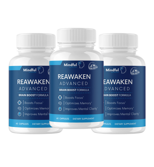 Reawaken Advanced Brain Boost Formula 3 Bottles 180 Capsules