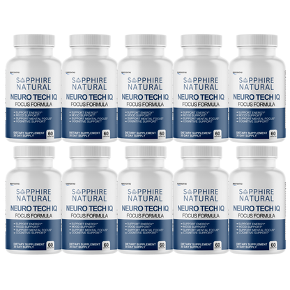 NeuroTech IQ Cognitive Formula Supplement - 10 Bottles 600 Capsules