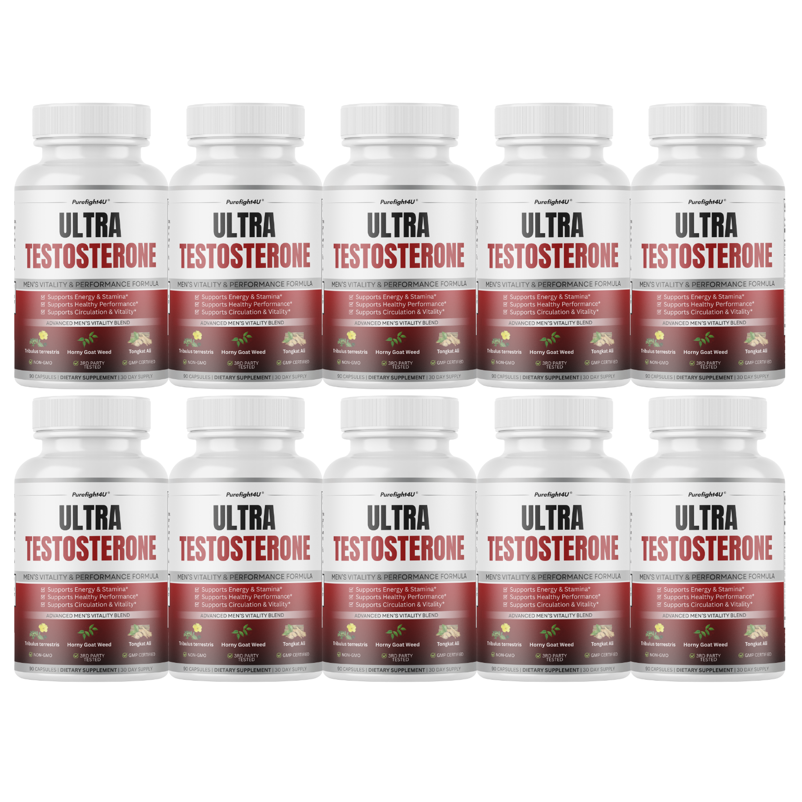 Ultra Testosterone Booster Supplement Formula for Men's Vitality - 90 Capsules