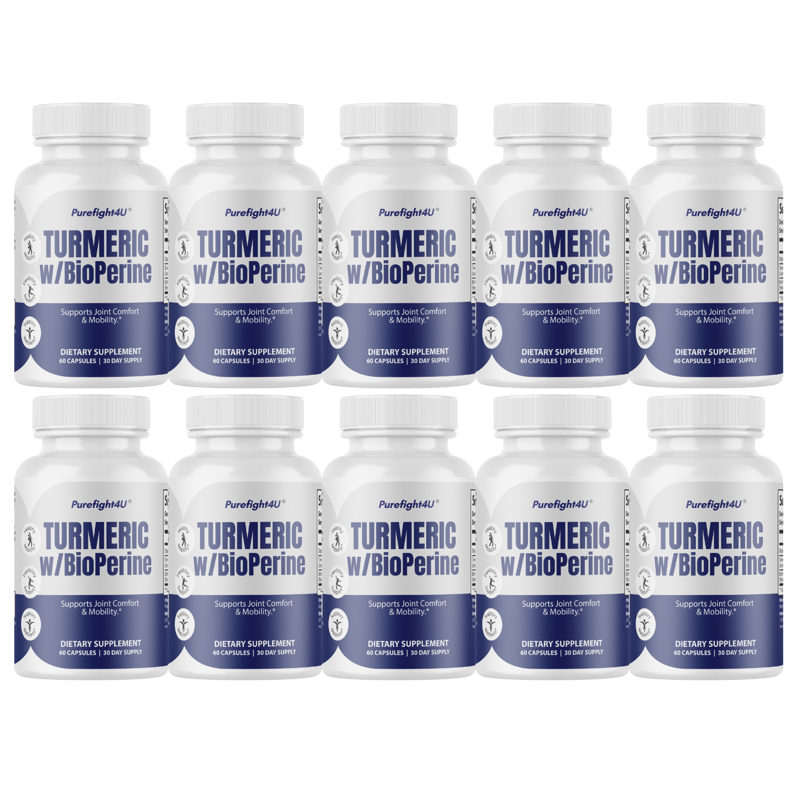 Turmeric w/ BioPerine Supports Joint Comfort & Mobility Supplement - 60 Capsules