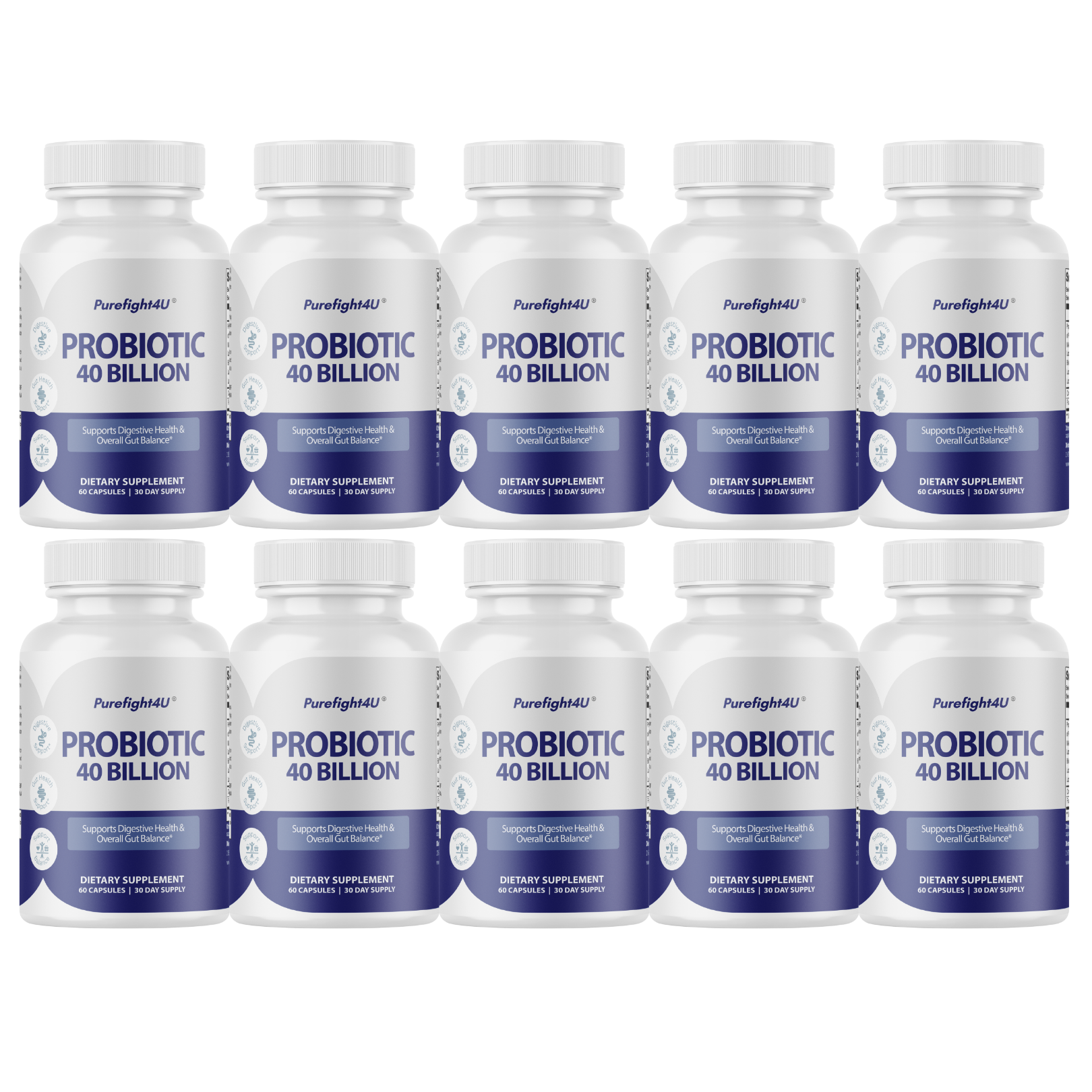Probiotic 40 Billion CFU for Digestive and Gut Health Balance - 60 Capsules