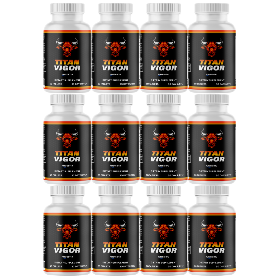 Titan Vigor for Men, Male Energy & Vitality Pills Supplement - 12 Bottles | 720 Tablets