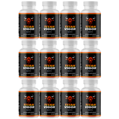 Titan Vigor for Men, Male Energy & Vitality Pills Supplement - 12 Bottles | 720 Tablets