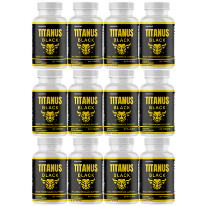 Titanus Black Advancement Natural Supplement for Peak Performance - 12 Bottles 720 Tablets