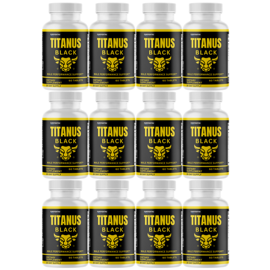 Titanus Black Advancement Natural Supplement for Peak Performance - 12 Bottles 720 Tablets