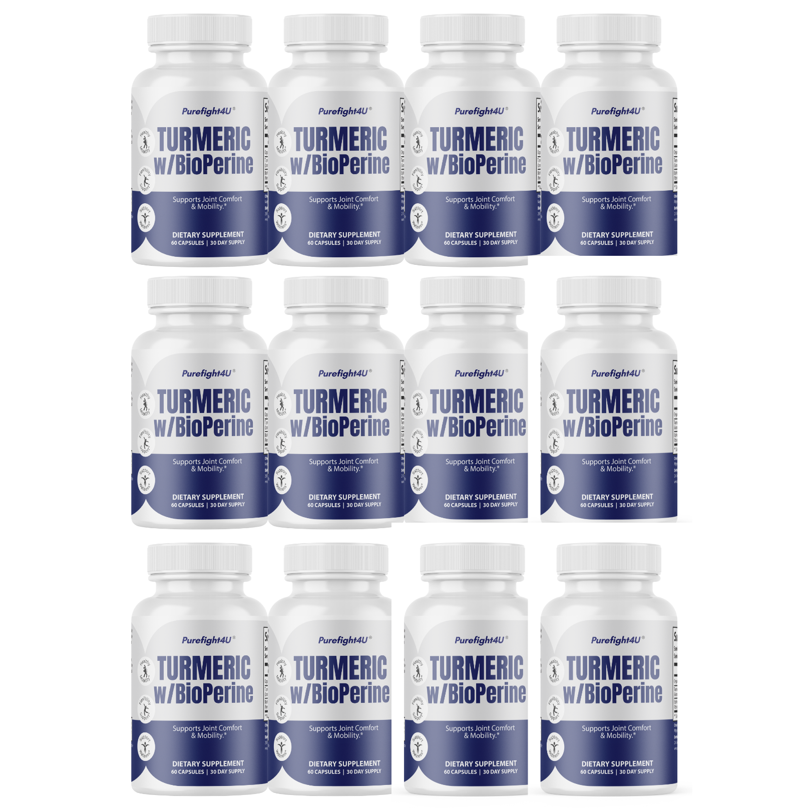 Turmeric w/ BioPerine Supports Joint Comfort & Mobility Supplement - 60 Capsules