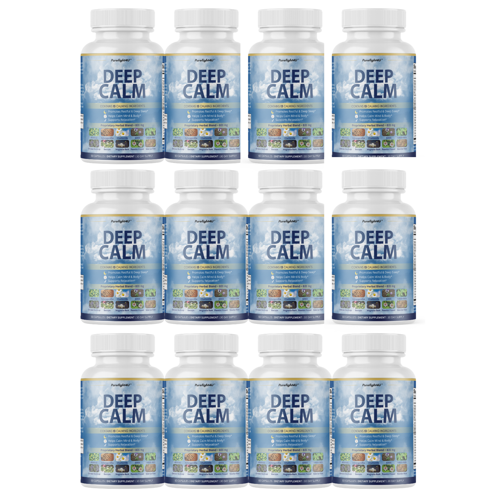 Deep Calm Supports Natural Sleep and Relaxation Supplement - 12 Bottles