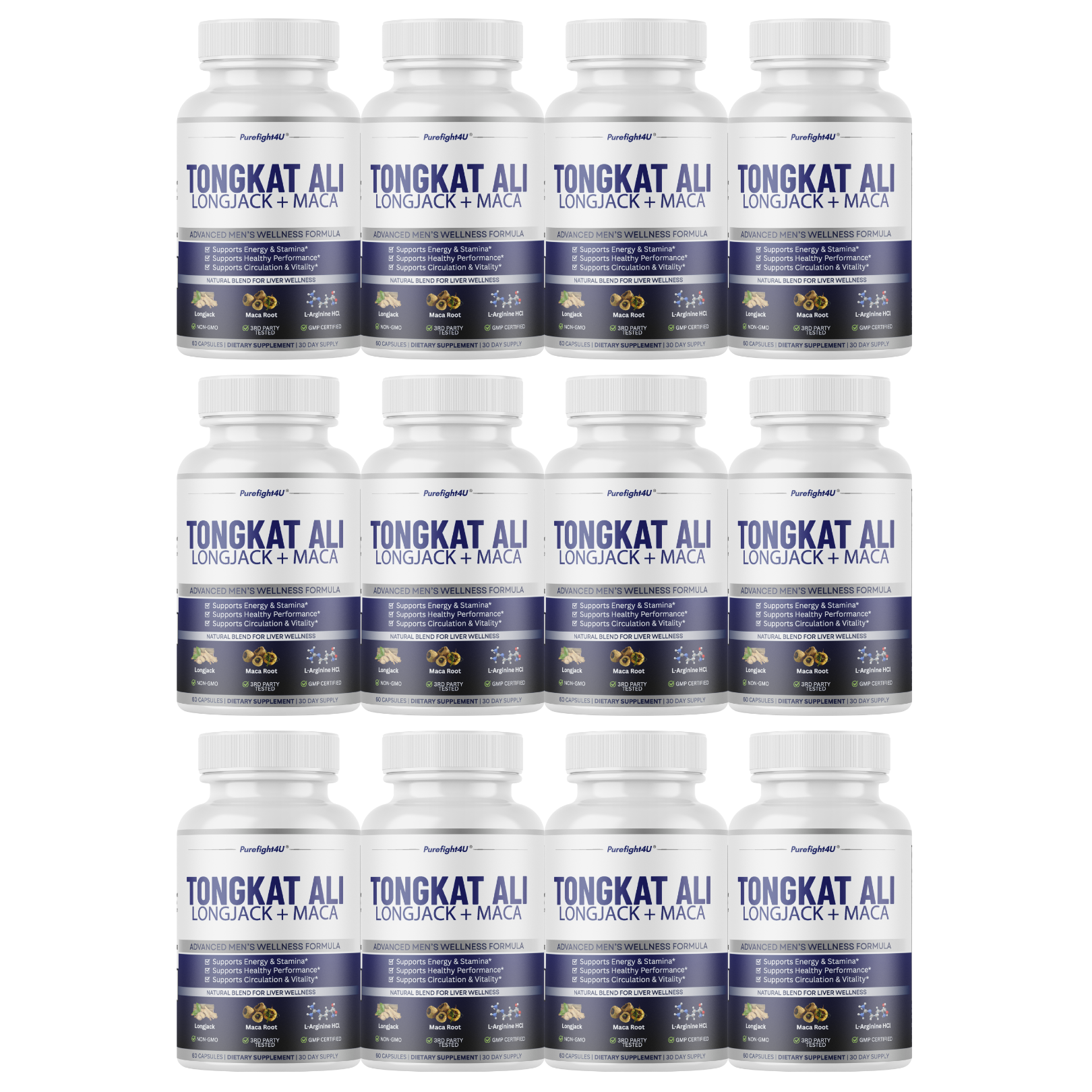Tongkat Ali Longjack +Maca Advanced Male Performance Supplement to Boost Stamina - 60 Capsules