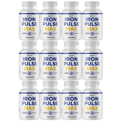 Iron Plus Max Performance Supplement for Energy and Confidence | 12 Bottles 600 Tablets