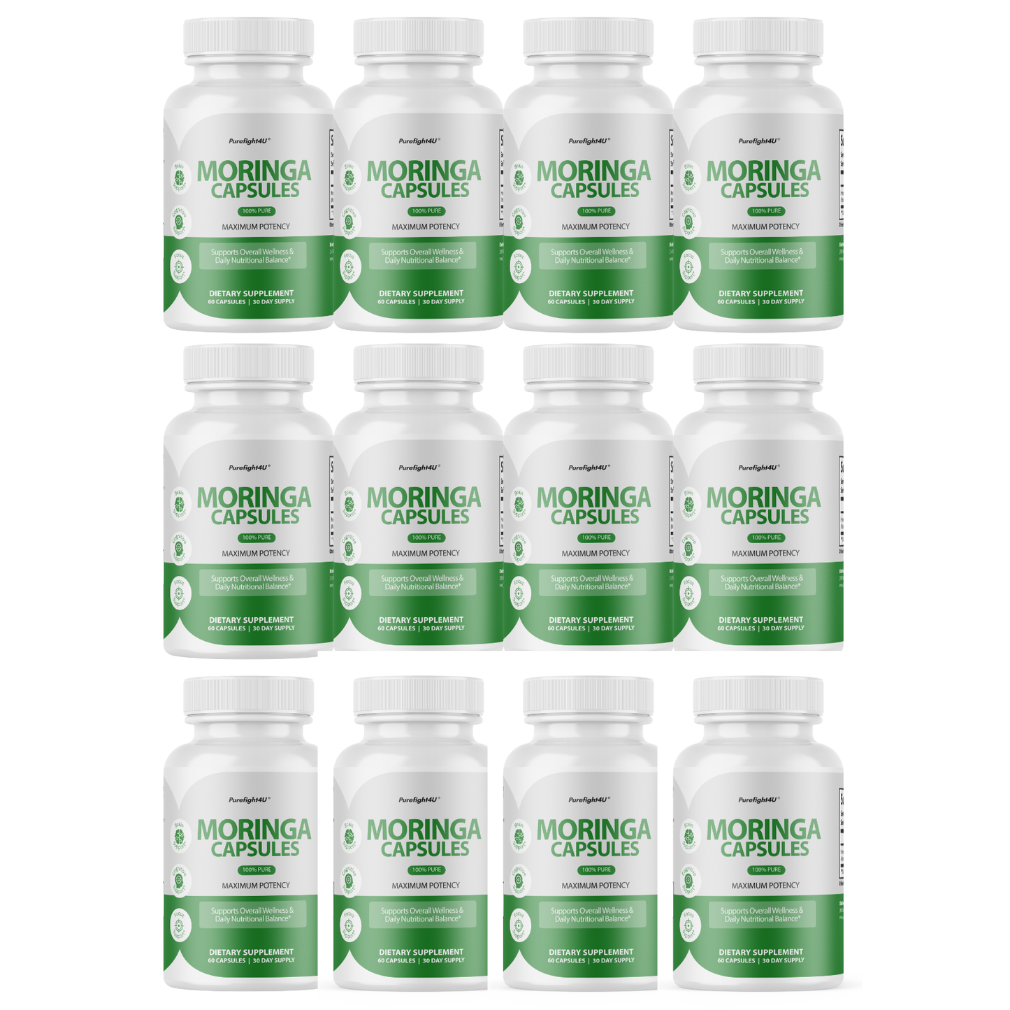 Moringa Capsules 100% Pure, Supports Overall Wellness Supplement - 60 Capsules